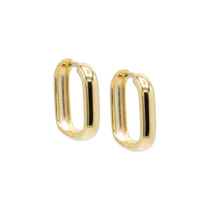 Gold / Pair / 15MM Solid Square Huggie Earring - Adina Eden's Jewels