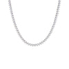 Silver / 4MM / 16IN Three Prong Tennis Necklace - Adina Eden's Jewels
