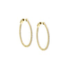 Gold / 30MM Fancy Thin CZ Hoop Earring - Adina Eden's Jewels