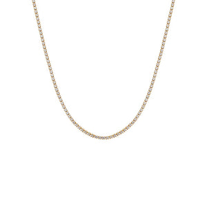Gold / 18" Classic Thin Tennis Necklace - Adina Eden's Jewels