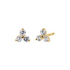 14K Gold / Pair Tiny CZ Trio Cluster Stud Earring 14K - Adina Eden's Jewels