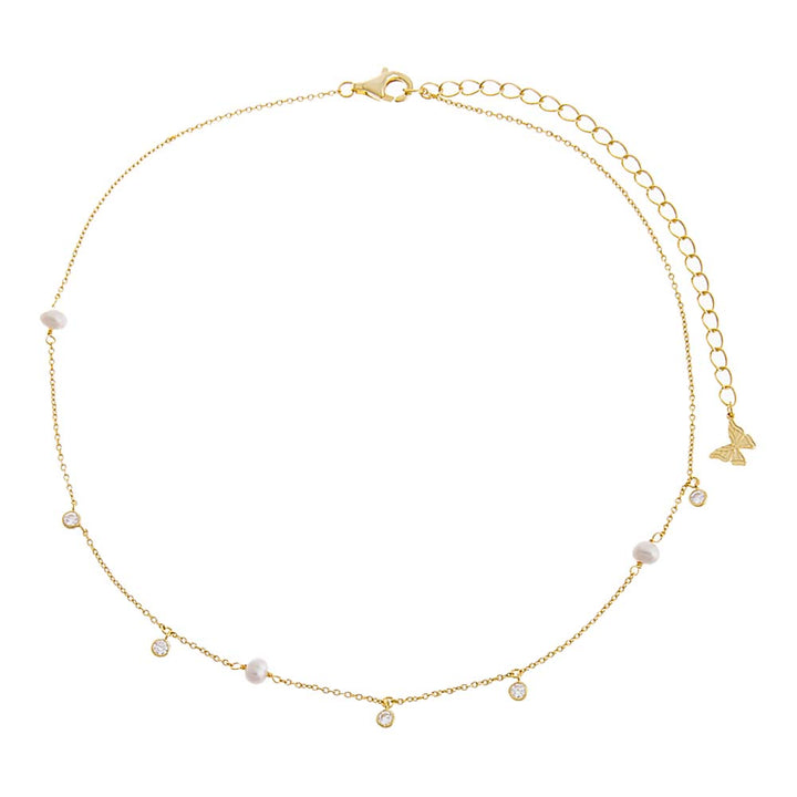 Gold Tiny Clustered Pearl Choker - Adina Eden's Jewels