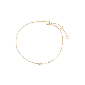 14K Gold Tiny Diamond Bezel Bracelet 14K - Adina Eden's Jewels
