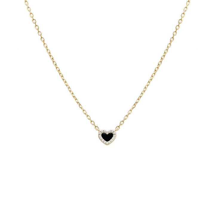 Onyx Tiny Pave Colored Gemstone Pendant Necklace - Adina Eden's Jewels
