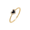 Onyx / 6 Tiny Pave Colored Gemstone Beaded Ring - Adina Eden's Jewels