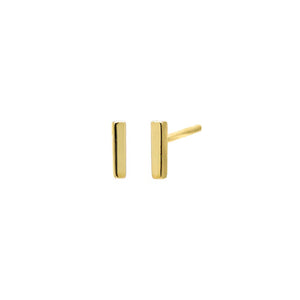 Gold / Pair Tiny Solid Bar Stud Earring - Adina Eden's Jewels