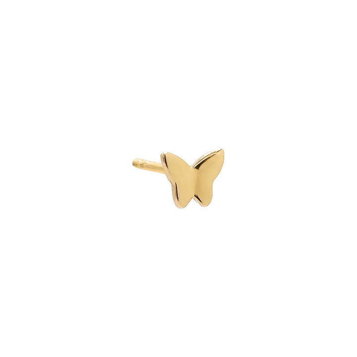 14K Gold / Single Tiny Solid Butterfly Earring 14K - Adina Eden's Jewels