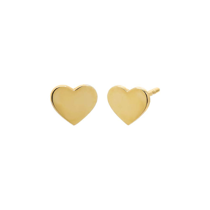 14K Gold / Pair Tiny Solid Heart Stud Earring 14K - Adina Eden's Jewels