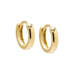 14K Gold / Pair Tiny Wide Solid Cartilage Huggie Earring 14K - Adina Eden's Jewels