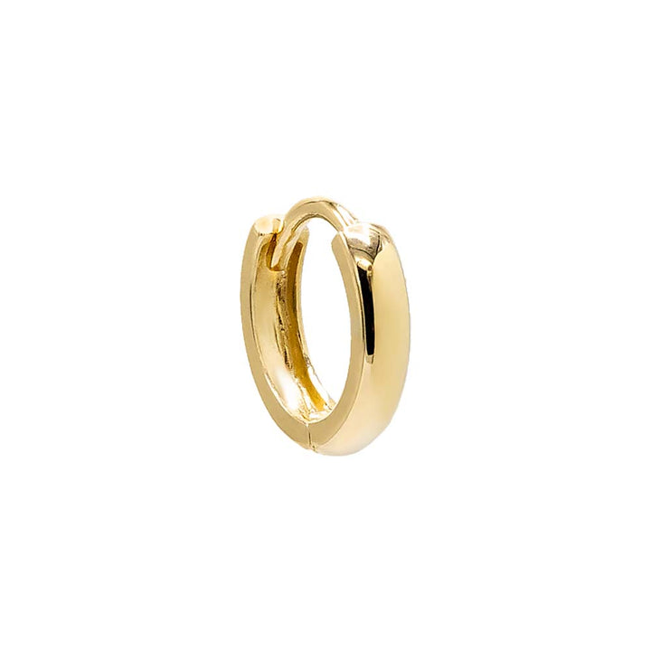 14K Gold / Single Tiny Wide Solid Cartilage Huggie Earring 14K - Adina Eden's Jewels
