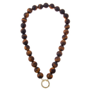Tigers Eye Large Bead Clicker Necklace