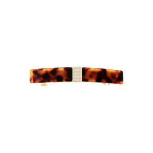 Tortoise Pave Rectangle Acetate Hair barette - Adina Eden's Jewels