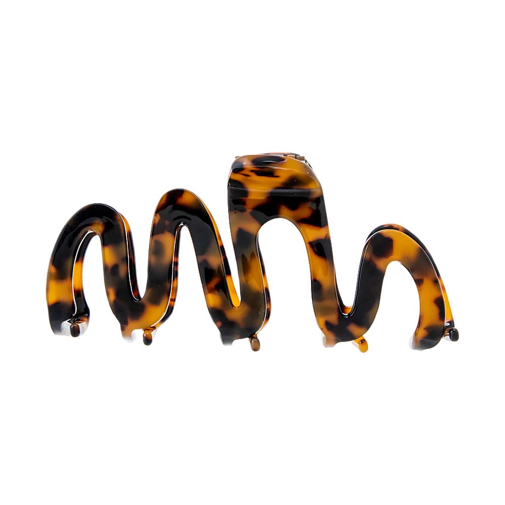 Dark Tortoise Jumbo Squiggly Hair Claw Clip - Adina Eden's Jewels
