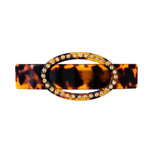 Dark Tortoise Rhinestone Belt Style Hair Barrette - Adina Eden's Jewels
