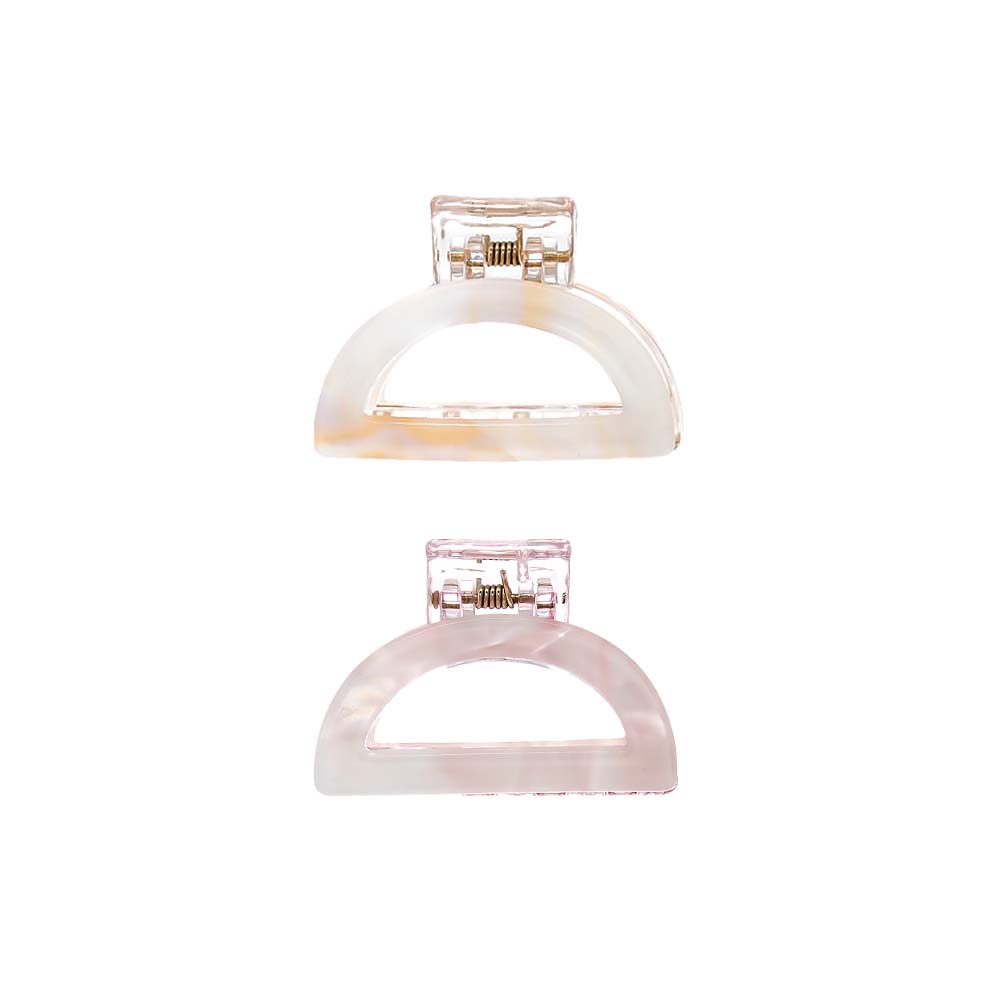 Multi Color Colored Transparent Semi Circle Cutout Claw Clip Combo Set - Adina Eden's Jewels