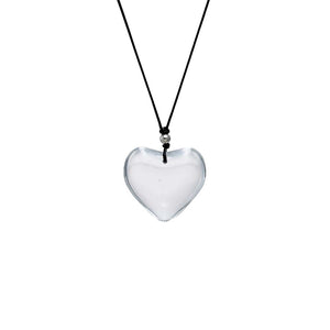 Clear Icy Puffy Heart Pendant Necklace - Adina Eden's Jewels