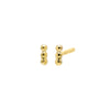 Gold / Pair Triple Beaded Bar Stud Earring - Adina Eden's Jewels