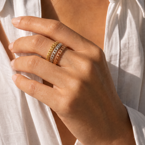 Triple Cuban Trio Color Ring Set