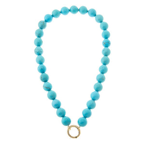 Semi Precious Turquoise Large Bead Clicker Necklace