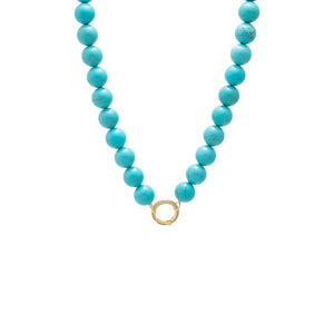 Semi Precious Turquoise Large Bead Clicker Necklace