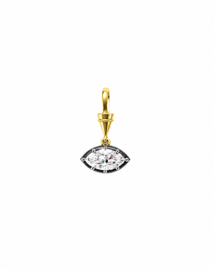14K Gold / 3CT Lab Grown Diamond Marquise Encased Cone Bail Charm 14K - Adina Eden's Jewels