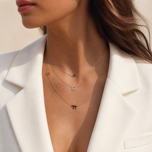 Solid Jewish Charms Necklace 14K - Adina Eden's Jewels