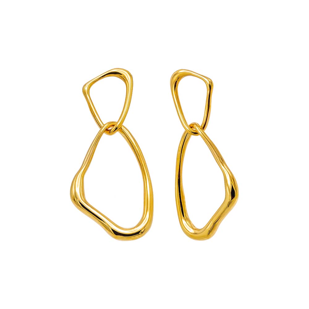  Wavy Double Open Drop Stud Earring - Adina Eden's Jewels