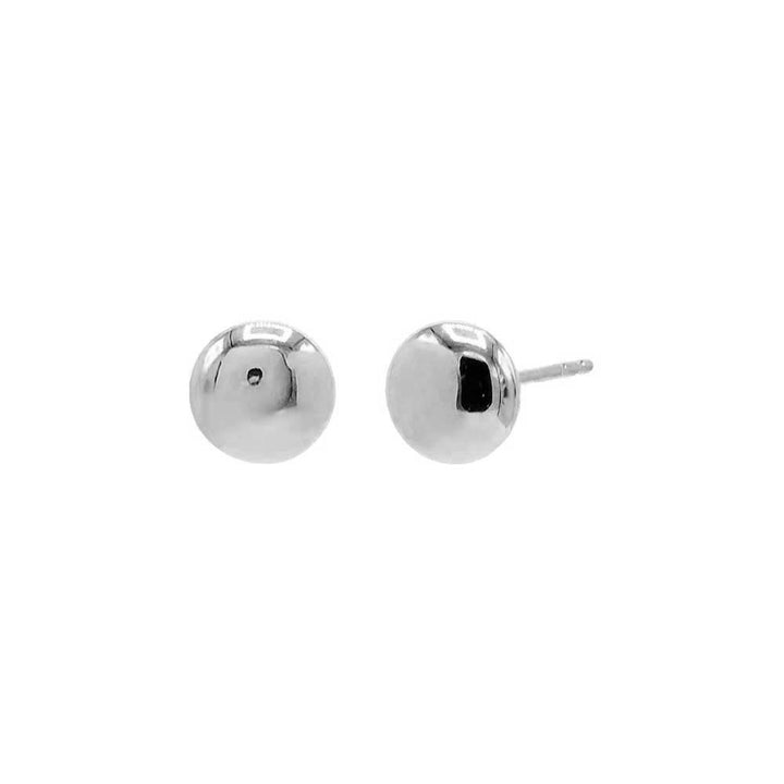 14K White Gold / Pair / 4.5MM Tiny Solid Round Puff Pebble Stud Earring 14K - Adina Eden's Jewels