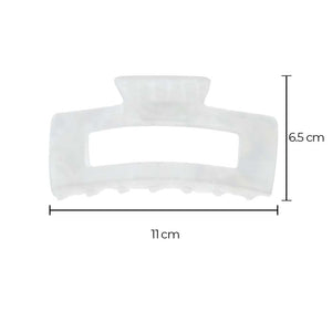XL White Shining Open Rectangle Claw Clip - Adina Eden's Jewels