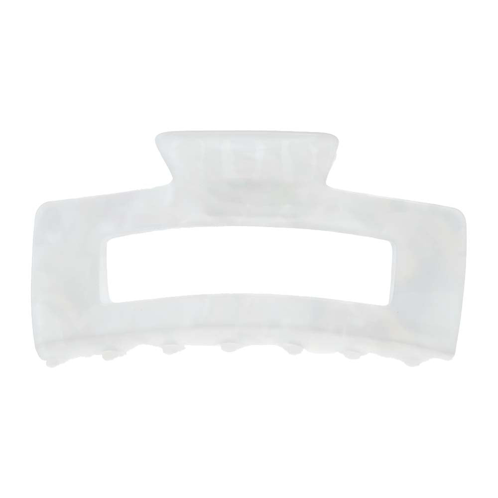 White XL White Shining Open Rectangle Claw Clip - Adina Eden's Jewels