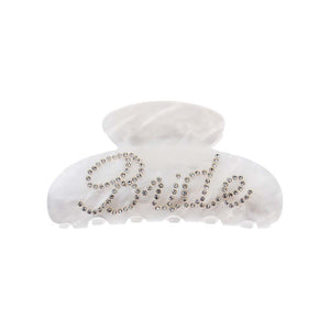 Pearl White White Rhinstone 'Bride' Claw Clip - Adina Eden's Jewels