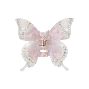 Pearl White Rhinestone Butterfly Hair Claw Clip - Adina Eden's Jewels