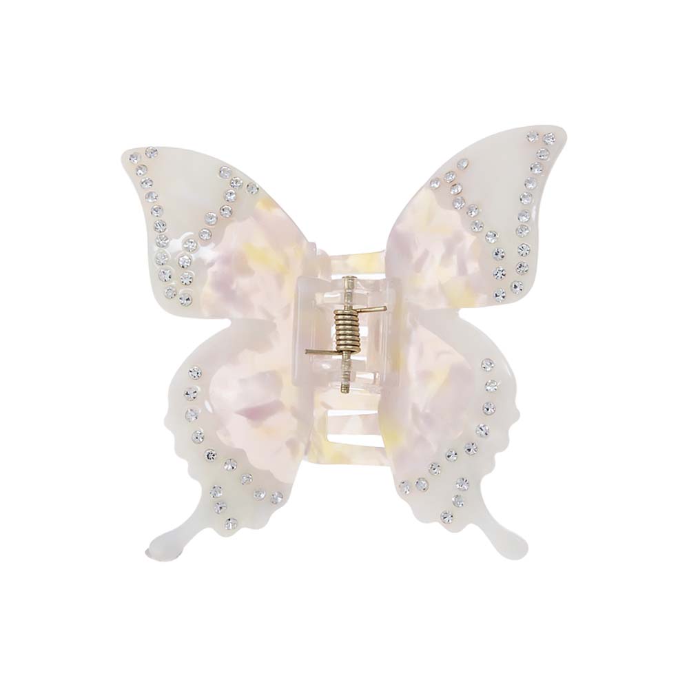 Cream Rhinestone Butterfly Hair Claw Clip - Adina Eden's Jewels