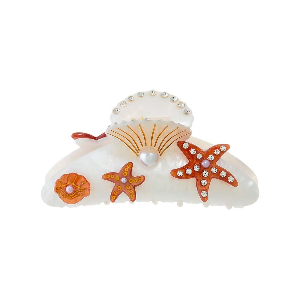 Pearl White Beachy Girl Hair Claw Clip - Adina Eden's Jewels