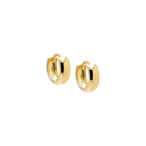 14K Gold / Pair Wide Solid Cartilage Huggie Earring 14K - Adina Eden's Jewels