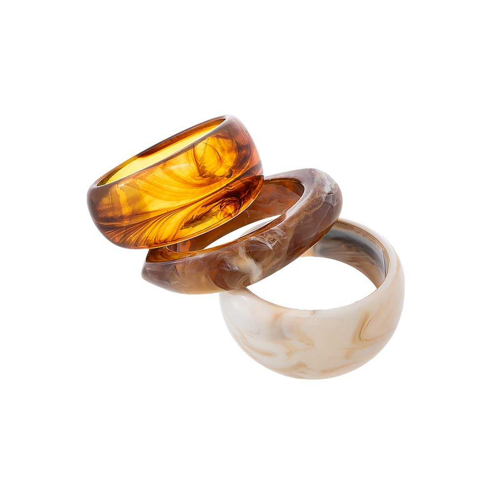 Multi-Color Caramel Swirl Resin Bangle Set - Adina Eden's Jewels