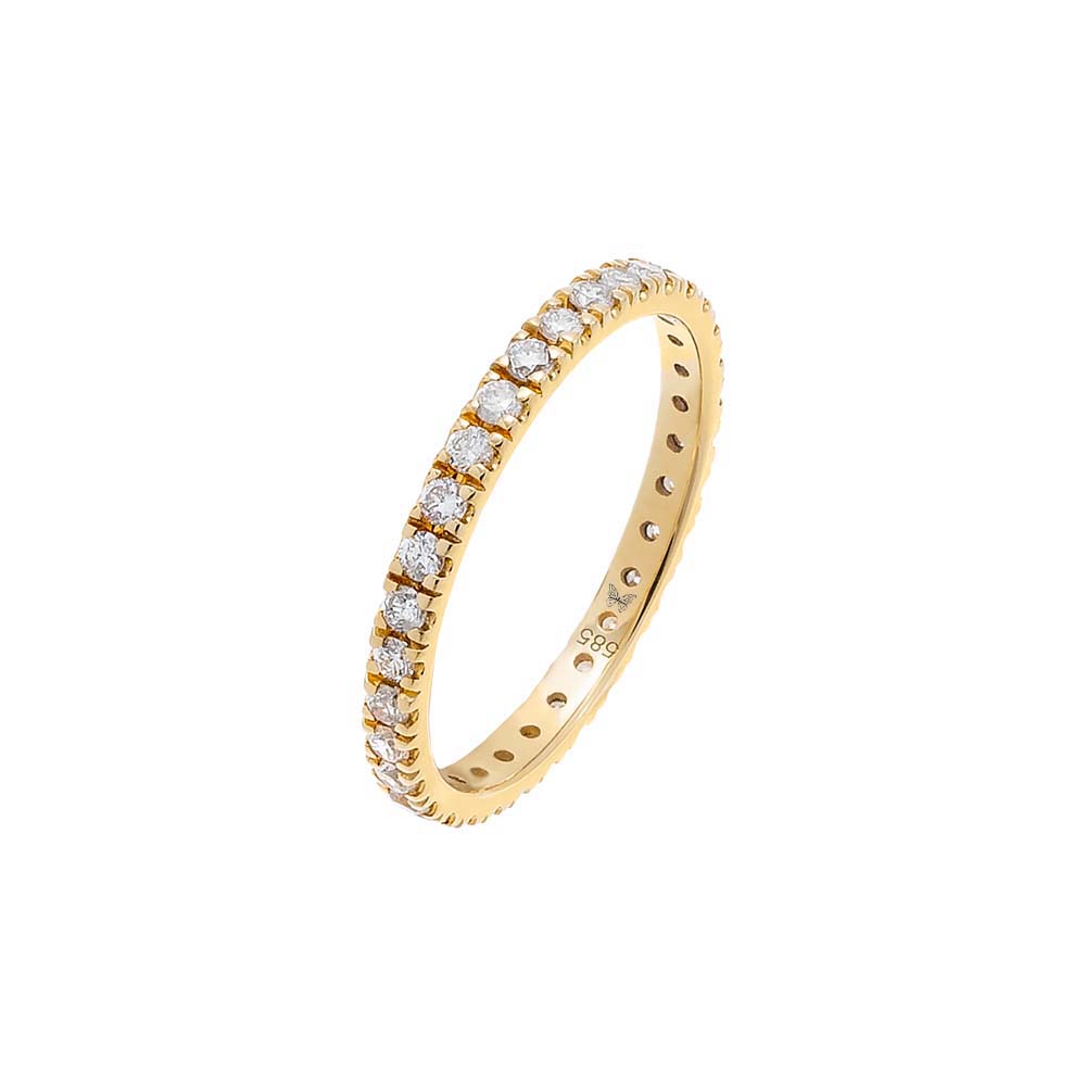 14K Gold / 6 Diamond Thin Band 14K - Adina Eden's Jewels