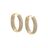 Gold Oval CZ Pavé Wide Hoop Earring - Adina Eden's Jewels