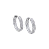 Silver / 18MM CZ Classic Pavé Hoop Earring - Adina Eden's Jewels