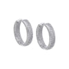 Silver / 25MM CZ Pavé Rounded Wide Hoop Earring - Adina Eden's Jewels