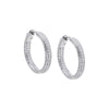 Silver / 25MM CZ Pavé Chunky Hoop Earring - Adina Eden's Jewels