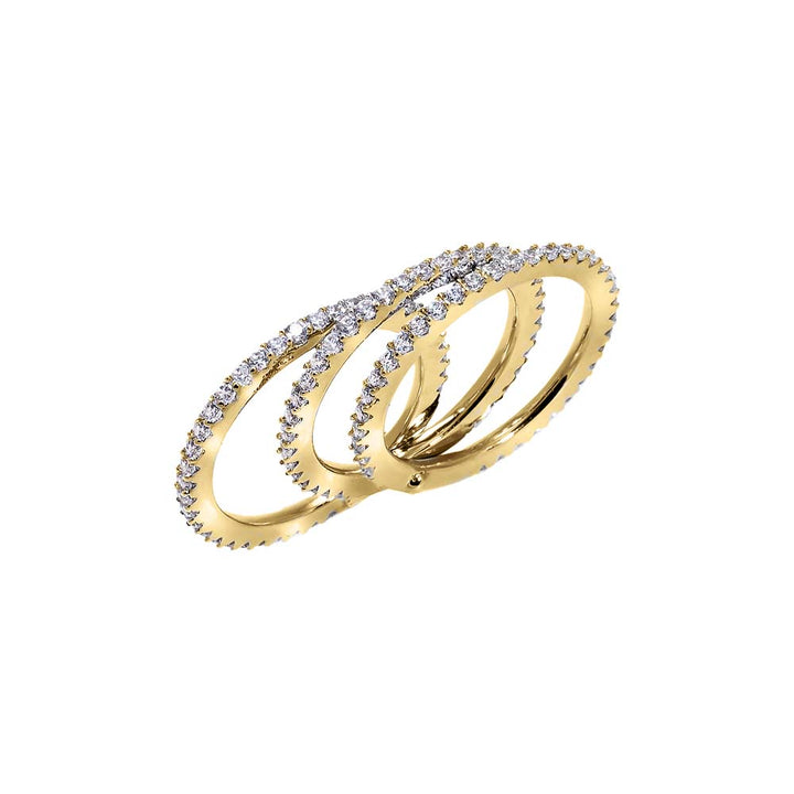 CZ Pavé Three-Stack Eternity Ring – Adina Eden