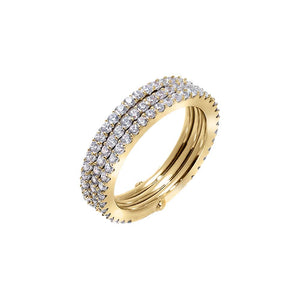 CZ Pavé Three-Stack Eternity Ring - Adina Eden's Jewels