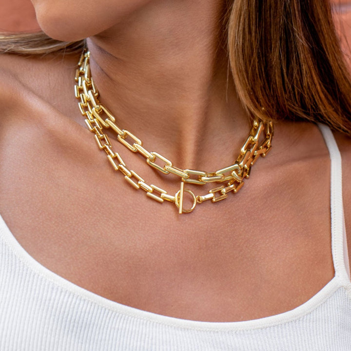  Solid Chunky Paperclip Necklace - Adina Eden's Jewels