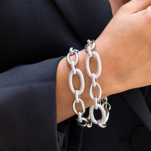  Pavé Statement Oval Shape Bracelet - Adina Eden's Jewels