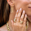  Double Pavé Drop Link Stud Earring - Adina Eden's Jewels