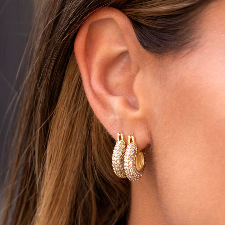  Mini Chunky Pavé Hoop Earring - Adina Eden's Jewels