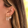  CZ Graduated Drop Beaded Huggie Earring - Adina Eden's Jewels