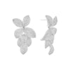 Silver Pavé Fancy Flower Petals Drop Stud Earring - Adina Eden's Jewels