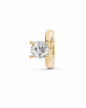 14K Gold Lab Grown Diamond Round Solitaire Ear Cuff 14K - Adina Eden's Jewels